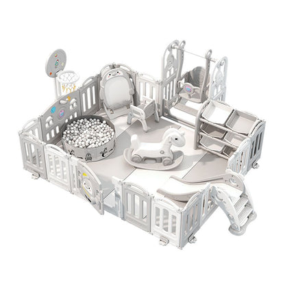 Indoor Playpen Playground Fence with Crawling Mat