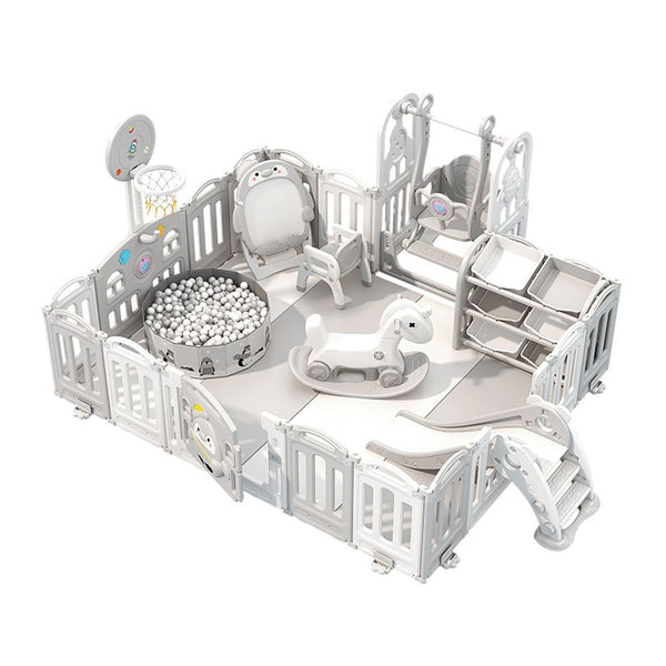 Indoor Playpen Playground Fence with Crawling Mat