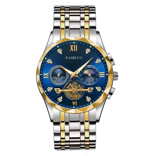 KASRLUO Six Pin Chronograph Mens Multifunction Quartz Watch