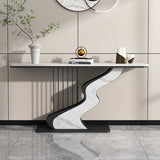 Luxury Rock Slab Foyer Table with Artistic Base