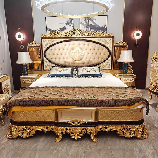 Vintage Gold Leaf 1.8 Meter Princess Double Bed