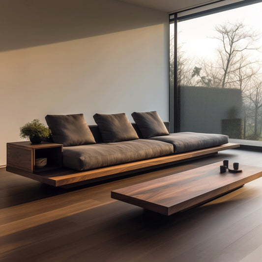 Luxury Wooden Sofa With Thick Cushions