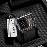 FENSIR Mens Square Casual Watch
