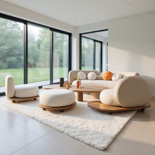 Luxury Outdoor Curved Sofa Set with Coffee Table