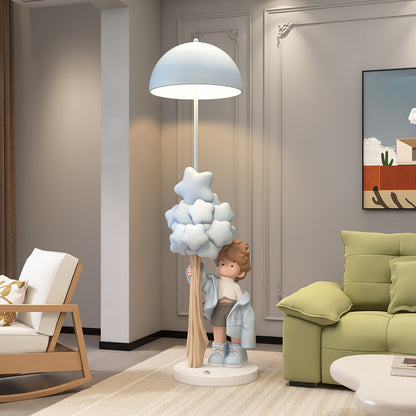 Resin Cartoon Star Boy Floor Lamp With Bluetooth Audio