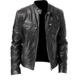 Mens Coller Slim Leather Jacket