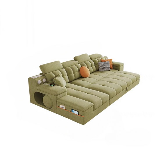 Luxury Chenille Cotton Linen Folding Sofa Bed