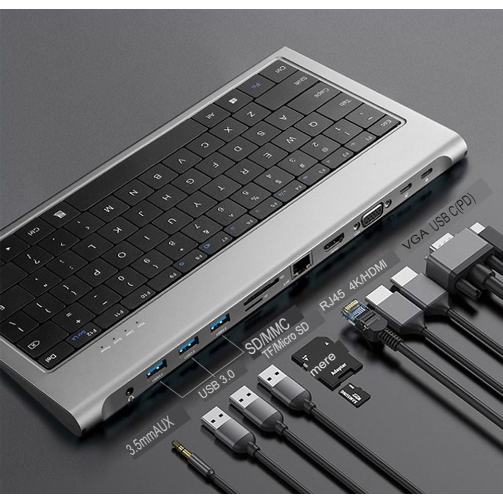 11 in 1 Typec Docking Station Keyboard