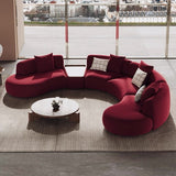 Luxury Modern Curved Sectional Sofa with Center Table