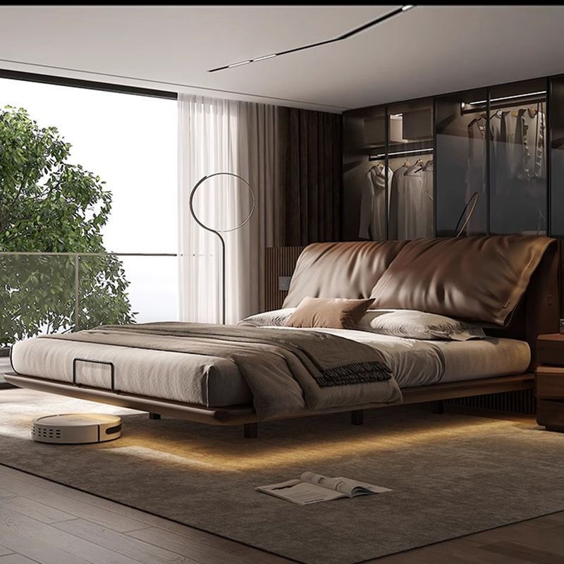 Italian Light Luxury Double Leather Bed