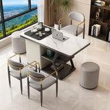 Luxury Stone Slab Tea Table With Chairs