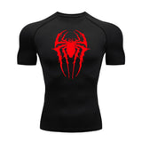Mens Spiderman Short Sleeves Gym Compression T-shirt