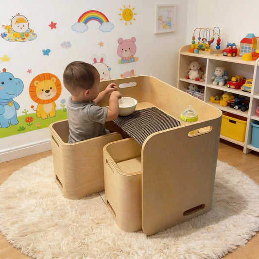 Kids Wooden Table and Chair Set for Study and Play