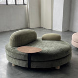 Modern Circular Lounge Sofa With Built In Side Table