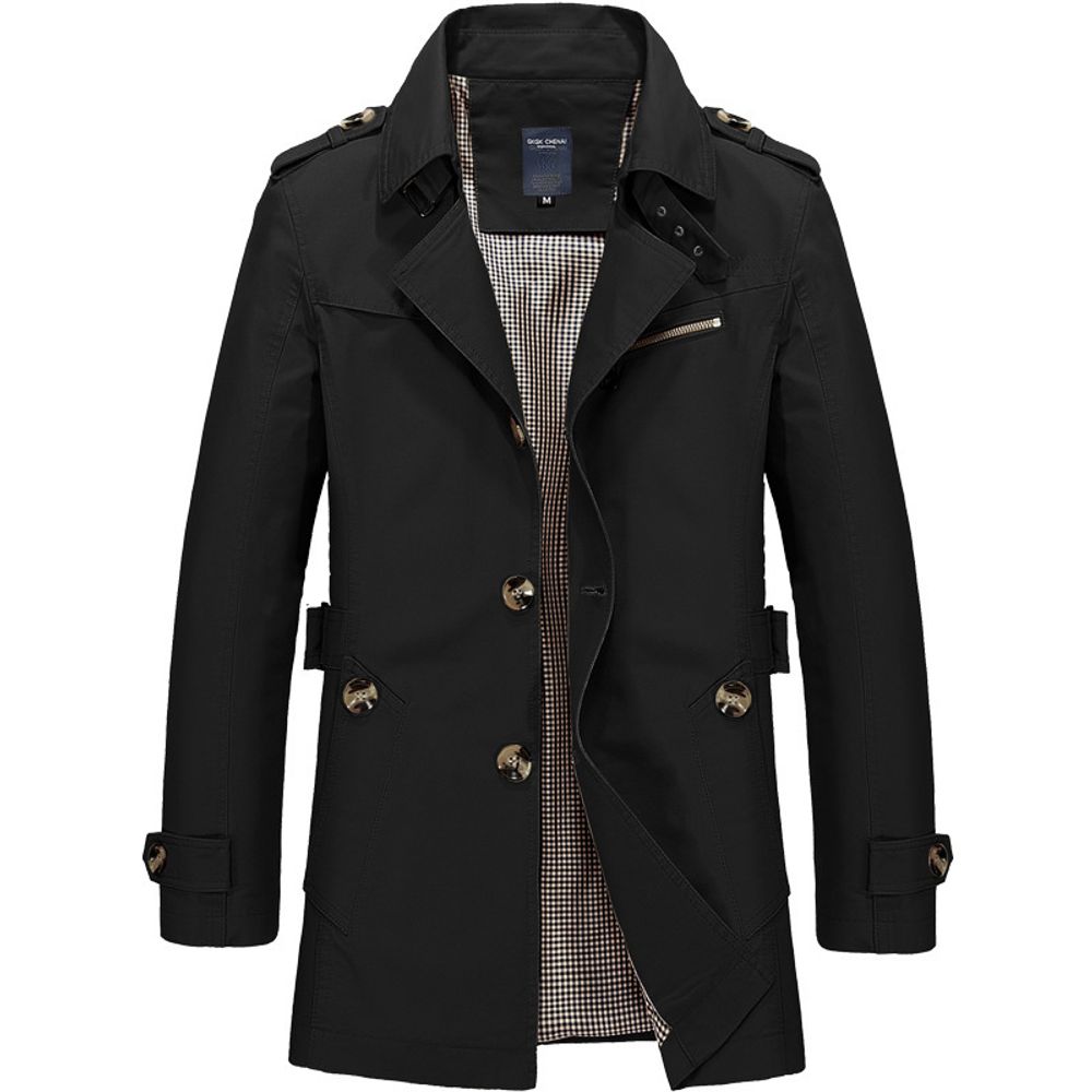 Mens Casual Pure Cotton Long Jacket