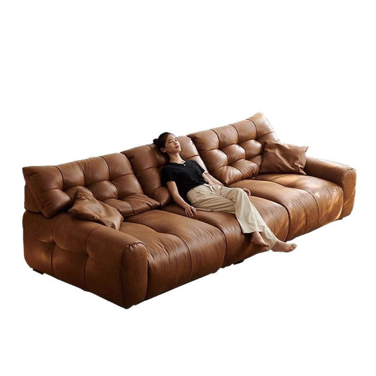 Luxury Leather Sofa With Deep Lounge Seating