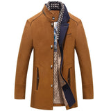 Mens Woolen Thick Scarf Collar Coat