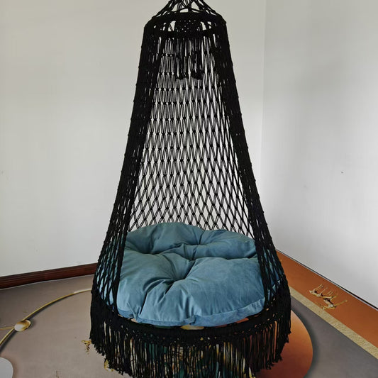 Outdoor Bohemian Hanging Chair with Tassels
