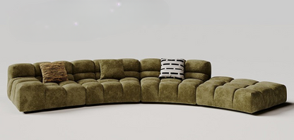 Luxury Curved Puff Fabric Sofa Set