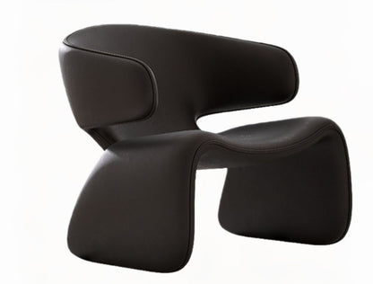 Modern Designer Lounge Chair with Curved Backrest