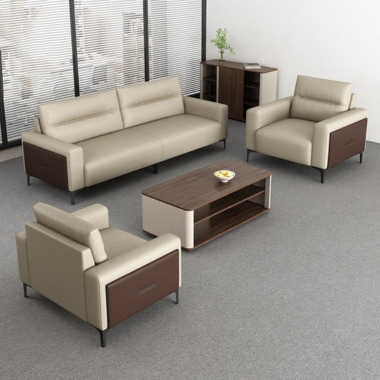 Luxury Leather Sofa Set With Coffee Table