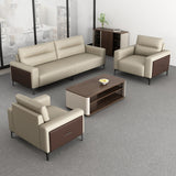 Luxury Leather Sofa Set With Coffee Table