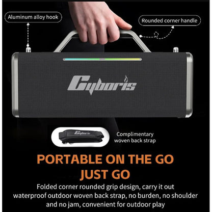 200W Portable Wireless Speaker with 2 Microphones 5