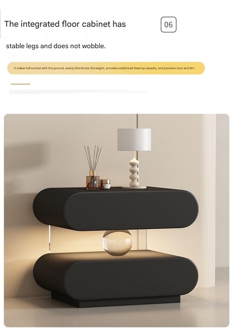Luxury Wooden Bedside Table With Acrylic Sensor Light