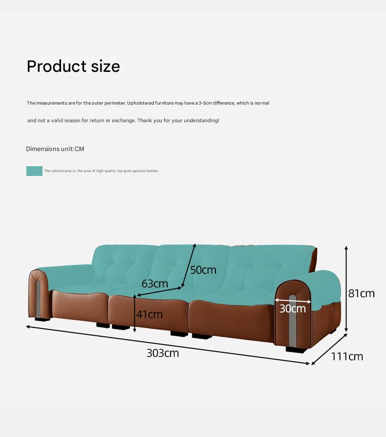 Modern Tufted Leather Sofa