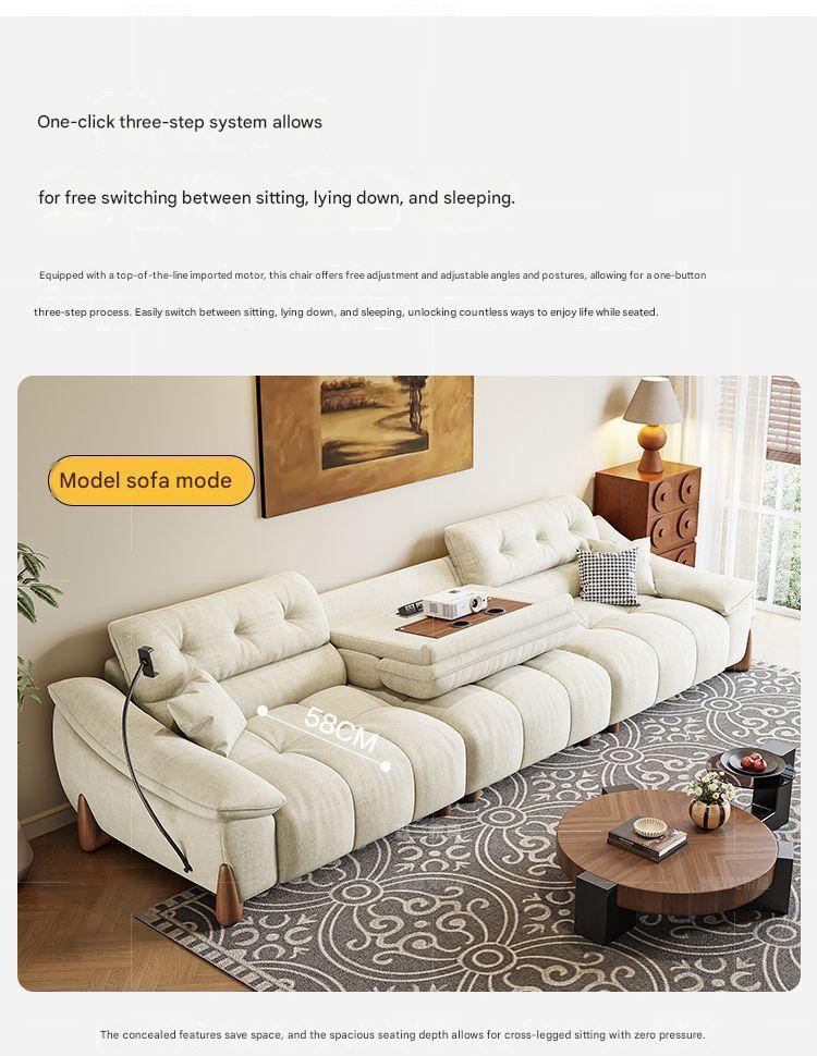 Modern Electric Chenille Lounge Sofa With Phone Holder