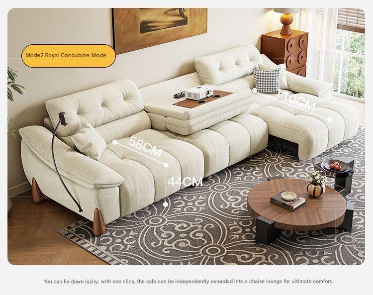 Modern Electric Chenille Lounge Sofa With Phone Holder