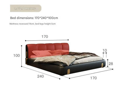 Italian Luxury Soft Leather Double Bed
