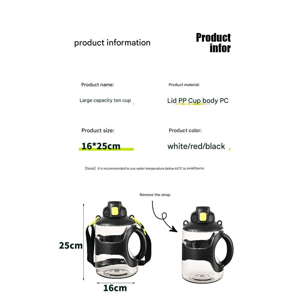 2200ml Durable Barrel Shape Sports Water Bottle 4