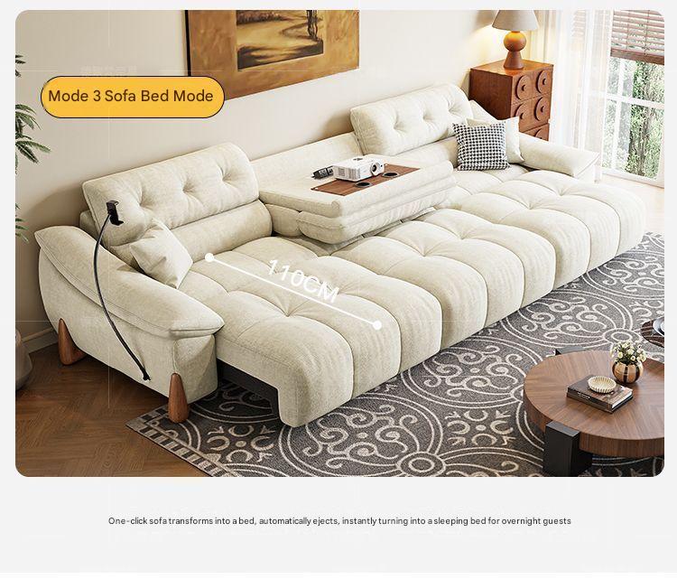 Modern Electric Chenille Lounge Sofa With Phone Holder