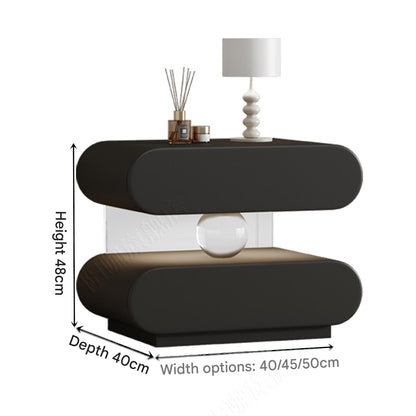 Luxury Wooden Bedside Table With Acrylic Sensor Light