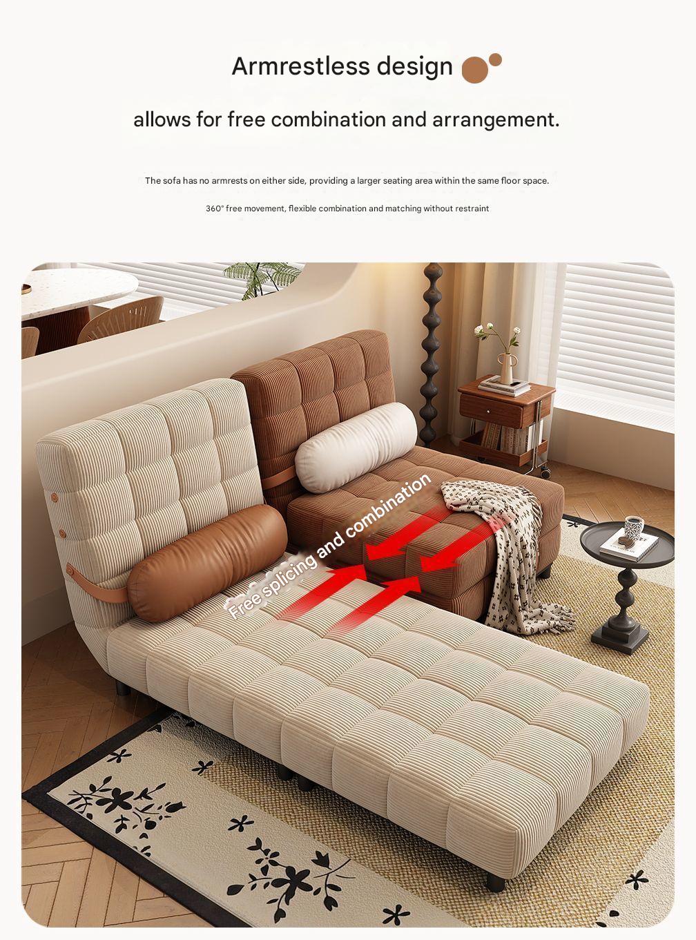 Retro Folding Multifunctional Dual purpose Sofa Bed