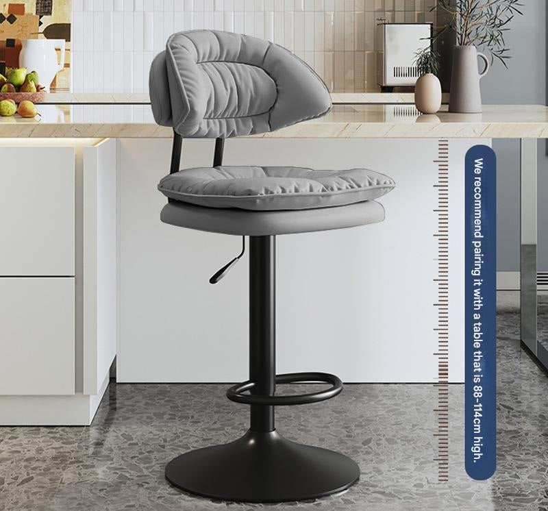 Luxury Adjustable Swivel Bar Chair with Cushioned Backrest