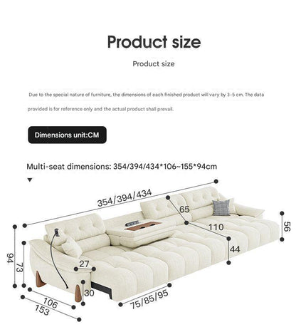 Modern Electric Chenille Lounge Sofa With Phone Holder