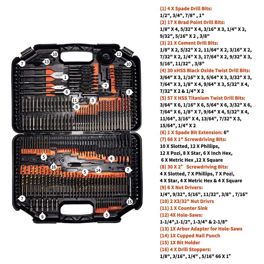 246 PCS Titanium HSS Screwdriver Bit Kit 4