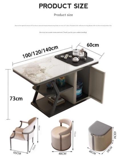 Luxury Stone Slab Tea Table With Chairs