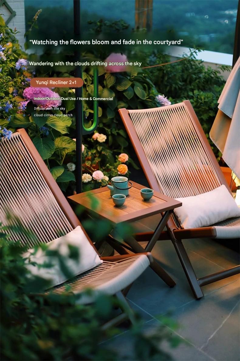 Outdoor Folding Leisure Chair Set With Table