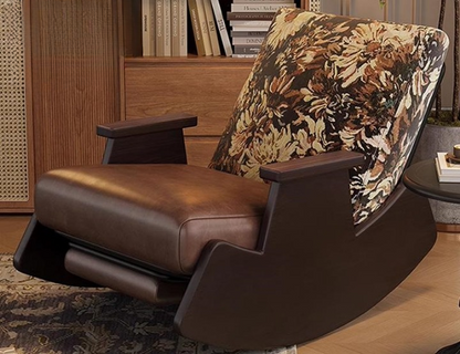 Retro Wooden Rocking Chair With Pedals