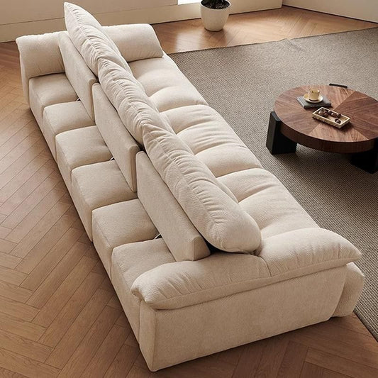Luxury Chenille Fabric Sofa with Deep Cushions