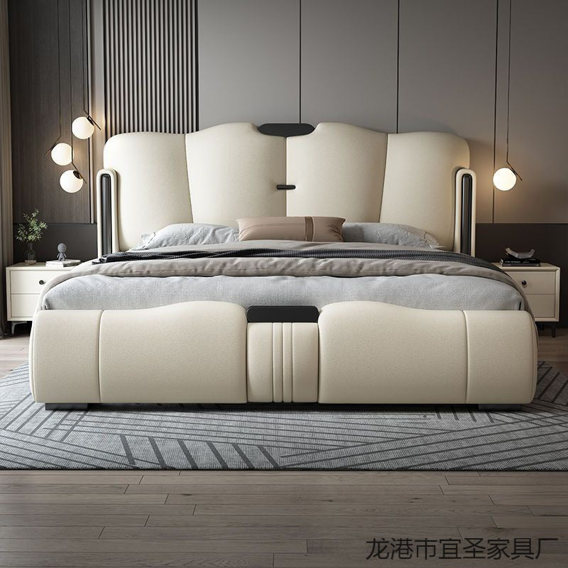 Luxury Italian Leather Storage Bed