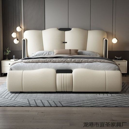 Luxury Italian Leather Storage Bed