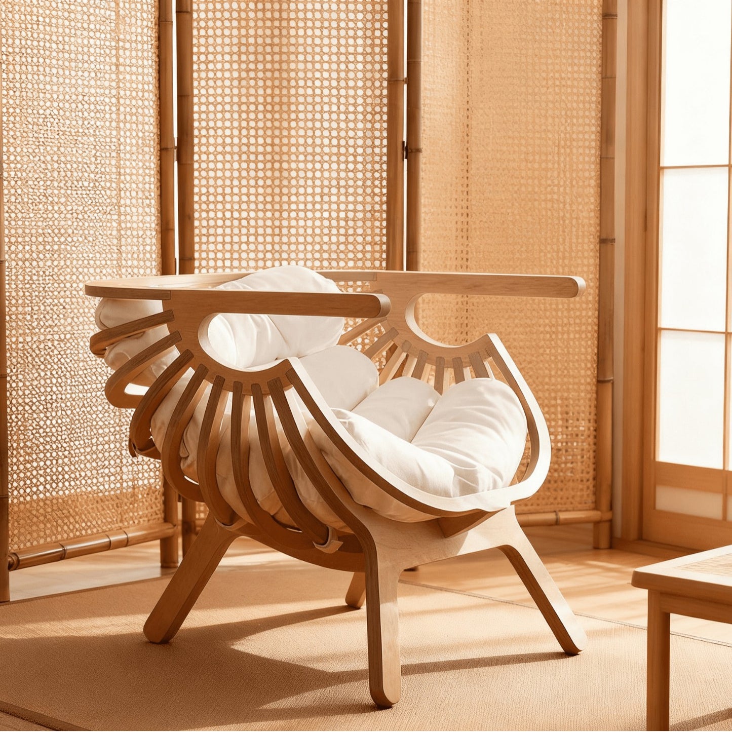 Modern Wooden Lounge Chair with Cushion