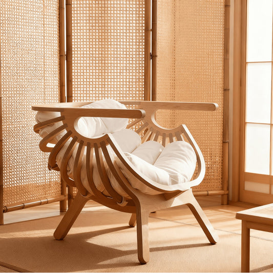 Modern Wooden Lounge Chair with Cushion