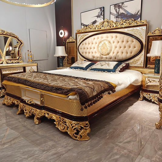Vintage Gold Leaf 1.8 Meter Princess Double Bed