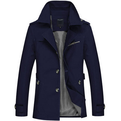Mens Casual Pure Cotton Long Jacket