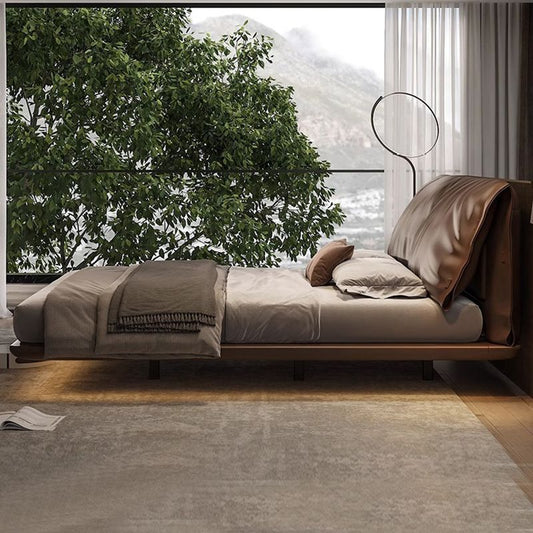 Italian Light Luxury Double Leather Bed